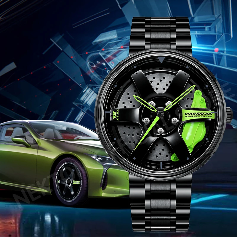 

New Wheel Rim Hub Watches Men Custom Design Super Car Rim Watch Waterproof TE37 Watch Volk Racing Rays Relogio Masculino