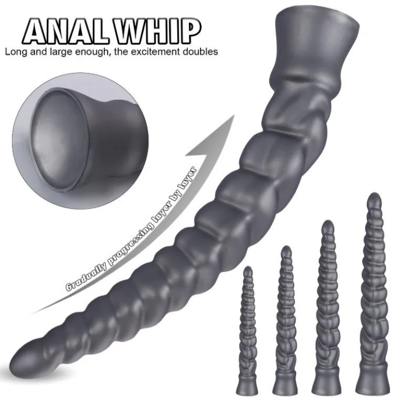 50cm Long Butt Plug Soft Silicone Anal Plug Dildos Large Anal Whip Prostate Massage Dilator Sex Toys for Women Men Masturbatior 5
