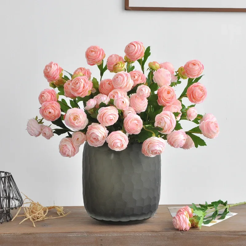 42CM 3 Head Artificial Flower Dynamic Little Lulian Home Desktop Decoration Indoor Soft Decoration Floral Accessories