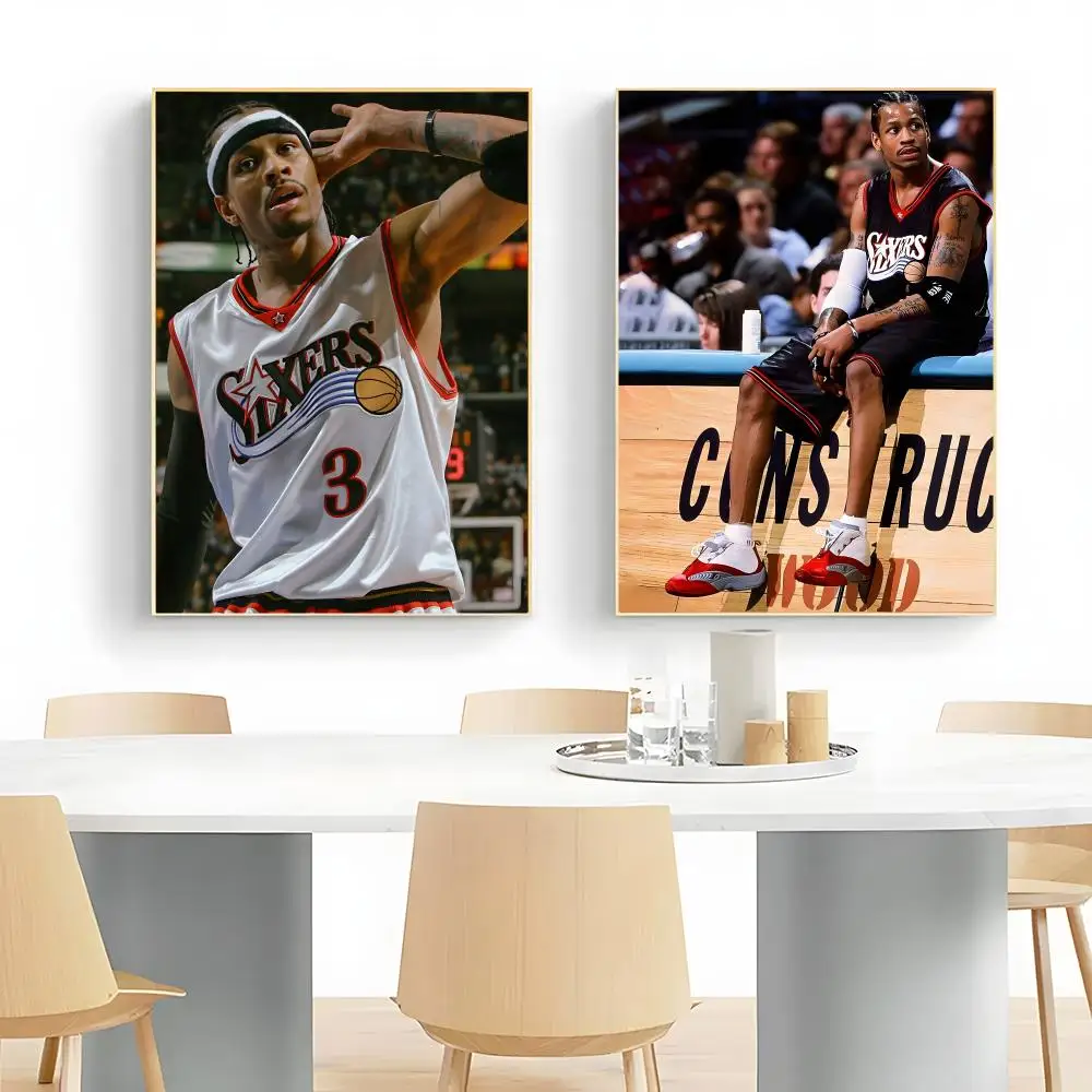 Basketball Legend A-Allen Iverson Poster Wall Art Print Decorative Mural Home Decor Gift Unframed