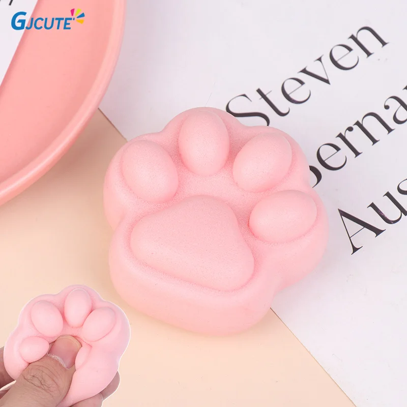 New Models Small Cat Paw Cute Pink Cat Foot Slow Rebound Wet Soft Suction Finger Pinch Decompression Squishy Toy Release Toys