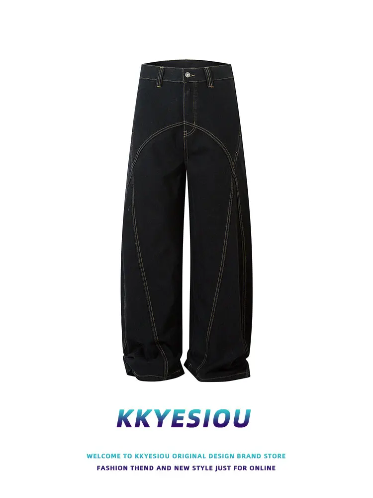 

High Waist Wide Leg Jeans Casual Versatile Cotton Polyester Blend Denim Pants Straight Cut Youthful Sle Wear Resistant