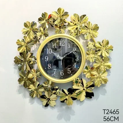 Living Room Clock Wall Entrance Home Silent Atmospheric Fashion Light Luxury Metal Wall Hanging Titanium