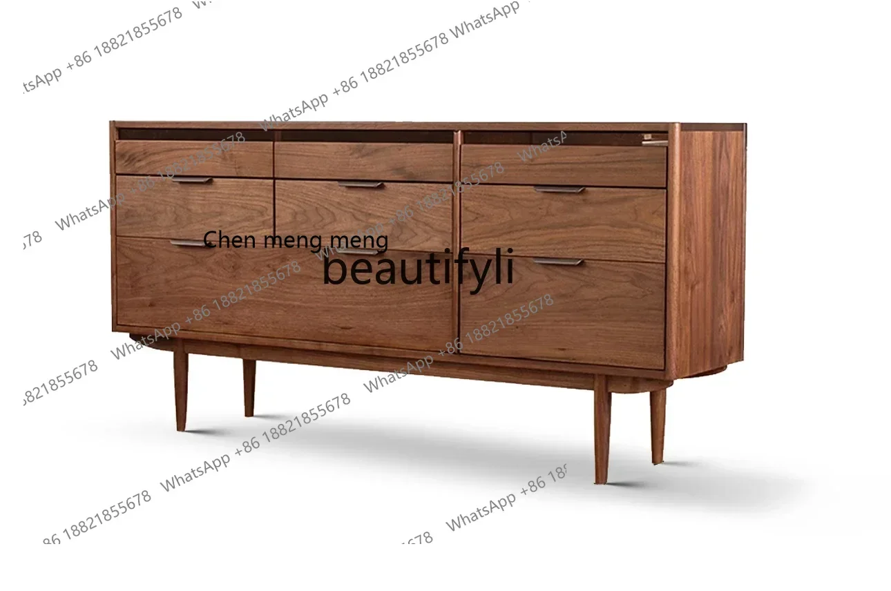 

X North American black walnut eight-bucket cabinet storage cabinet all solid wood living room locker modern simple bedside cabin