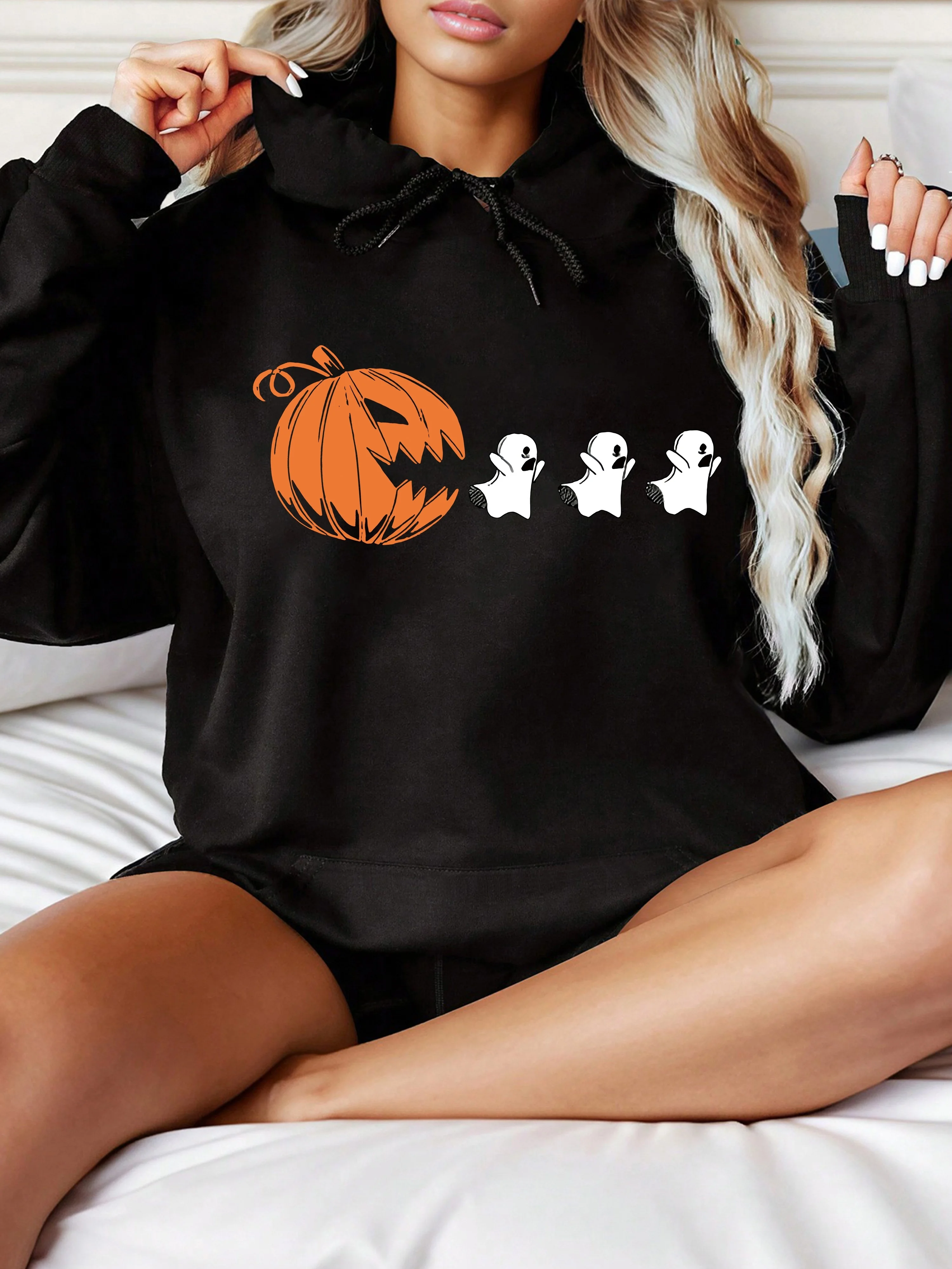 

Pumpkin Graphic Printing Autumn and Winter Pure Cotton Men's and Women's Hoodies Casual Outdoor Street Sports Training Brand