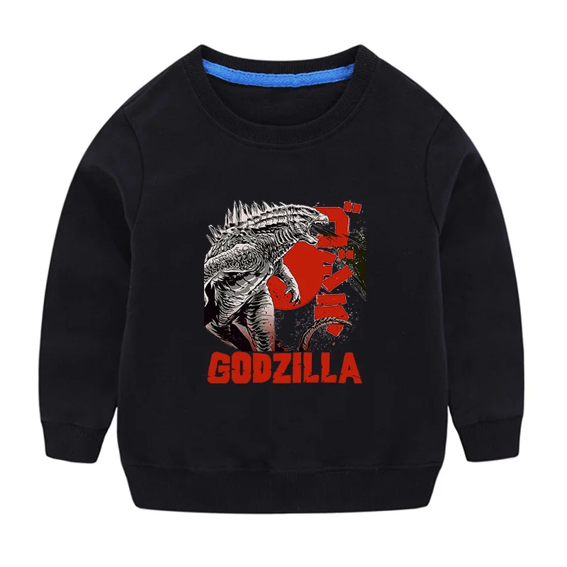 Godzilla Sweatshirt Cotton Long Sleeve Clothes Boys Tops Clothes Cool Children O-neck Sweatshirts High Quality Birthday Gifts