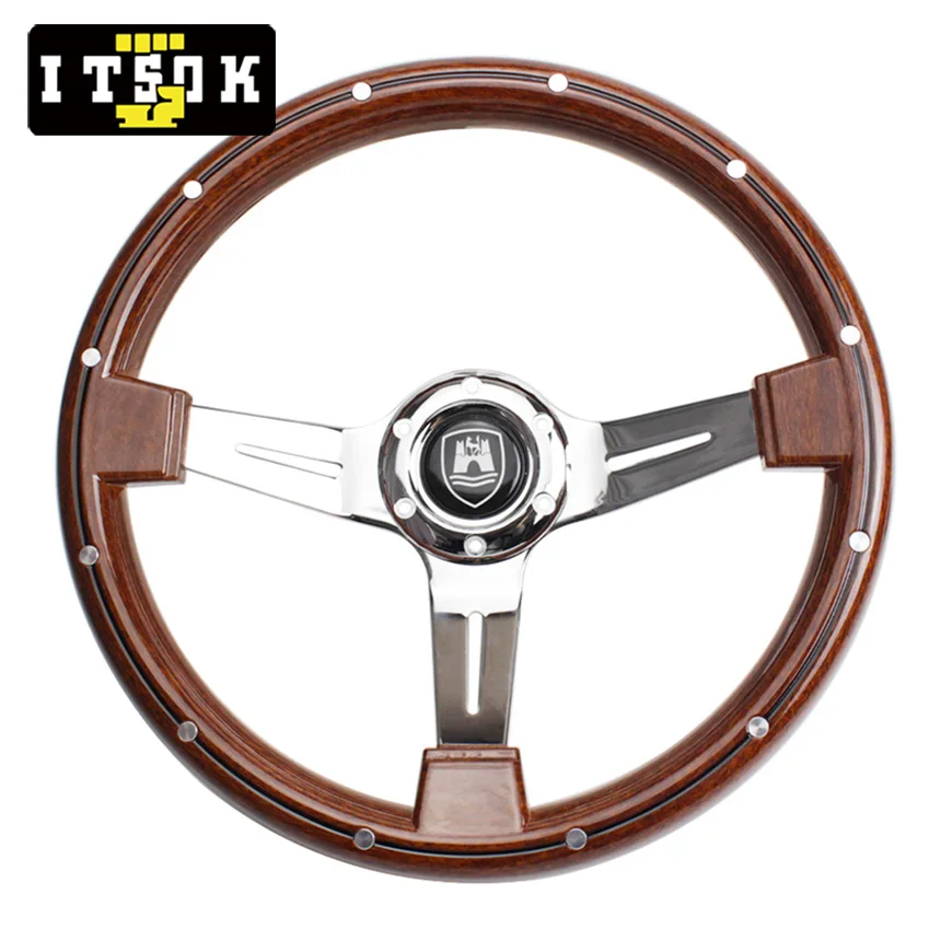 

14inch 350mm ABS Wood Steering Wheel Classic Rivet Universal Retro Copy Wooden Wolfsburg Steering Wheel
