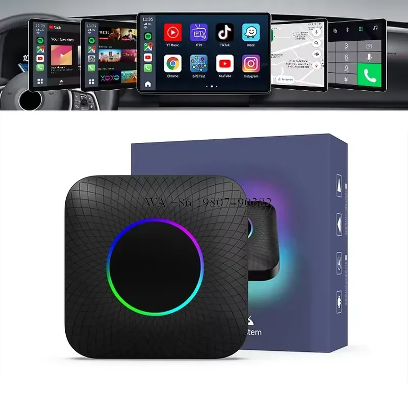 wmwmnu for Carlinkit Universal Car Multimedia Box 8+128G Android 13 Wireless Carplay Android Auto AI Box Ambient Light for