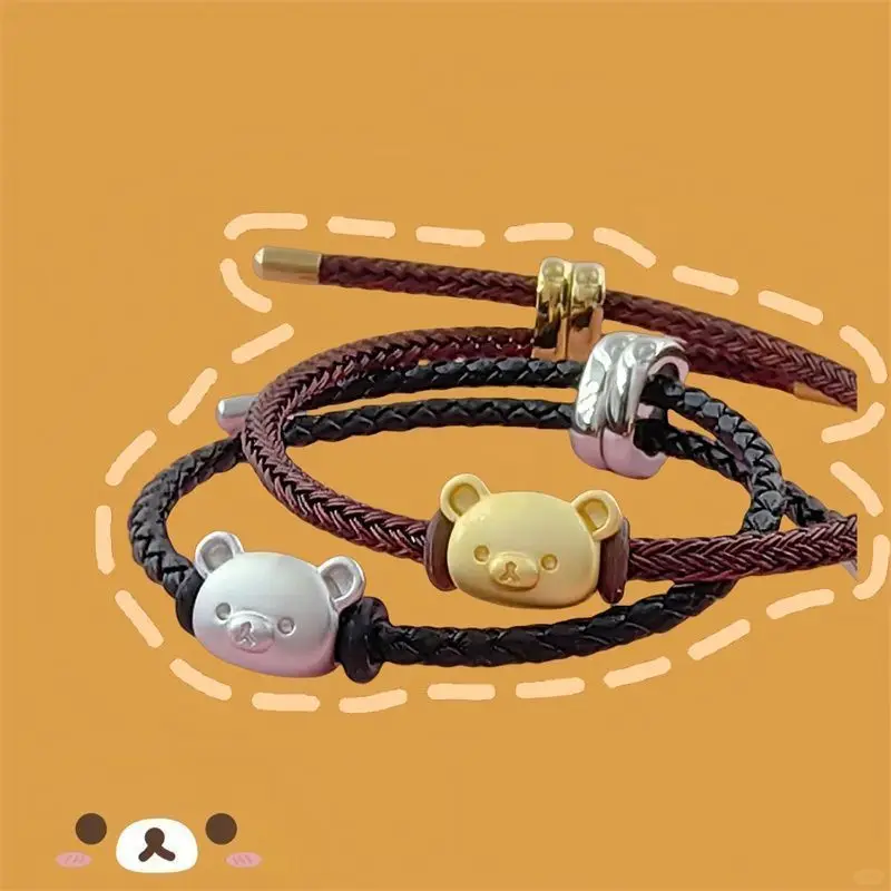 pulseira-de-corda-trancada-ajustavel-com-cabeca-de-urso-rilakkuma-dourada-e-prateada-acessorio-de-desenho-animado-adoravel-presente-de-aniversario