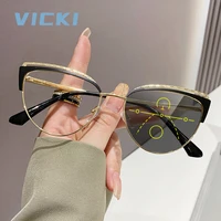VICKI nuevo estilo gafas de ojo de gato de moda con prescripciones personalizables, lentes antiluz azul, multifocales, fotocromáticas 9036