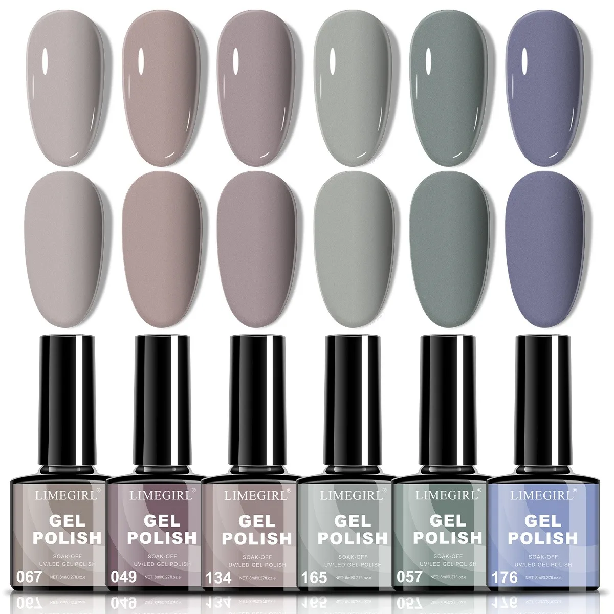 

6 шт., набор гель-лаков для ногтей, моющийся в воде, светодиодный набор лаков для ногтей для домашнего салона, маникюр «сделай сам», долговечный, нетоксичный