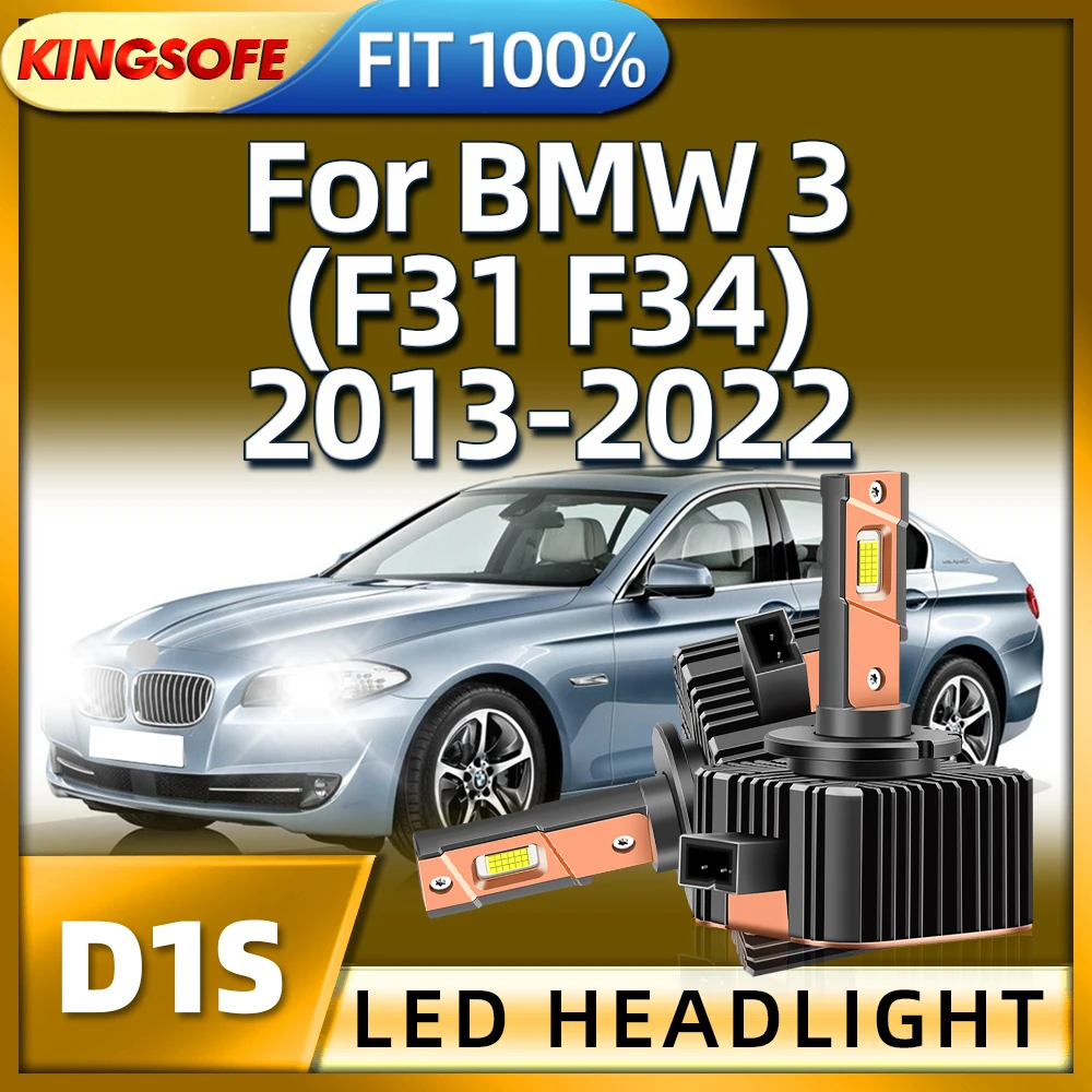 

KINGSOFE 2PCS LED D1S 130W Headlights HID Bulb Car Light 6000K For BMW 3 F31 F34 2013 2014 2015 2016 2017 2018 2019 2020 21 2022