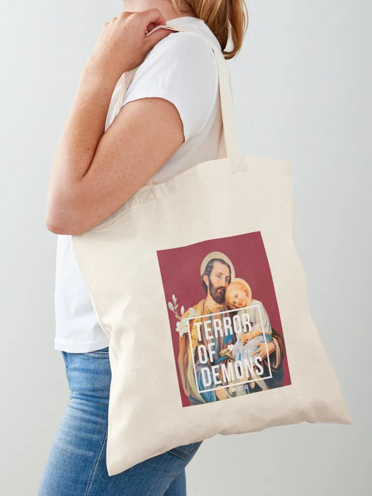 

Saint joseph terror of demons protect us Tote Bag Canvas stote bag female bag Lady custom canvas