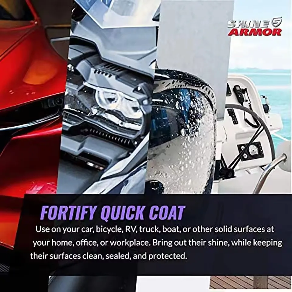 SHINE ARMOR Fortify Quick Coat Lapisan Keramik Cat Lilin Mobil Semprotan Cuci Mobil Tanpa Air & Lilin Hidrofobik Top Coat Poles
