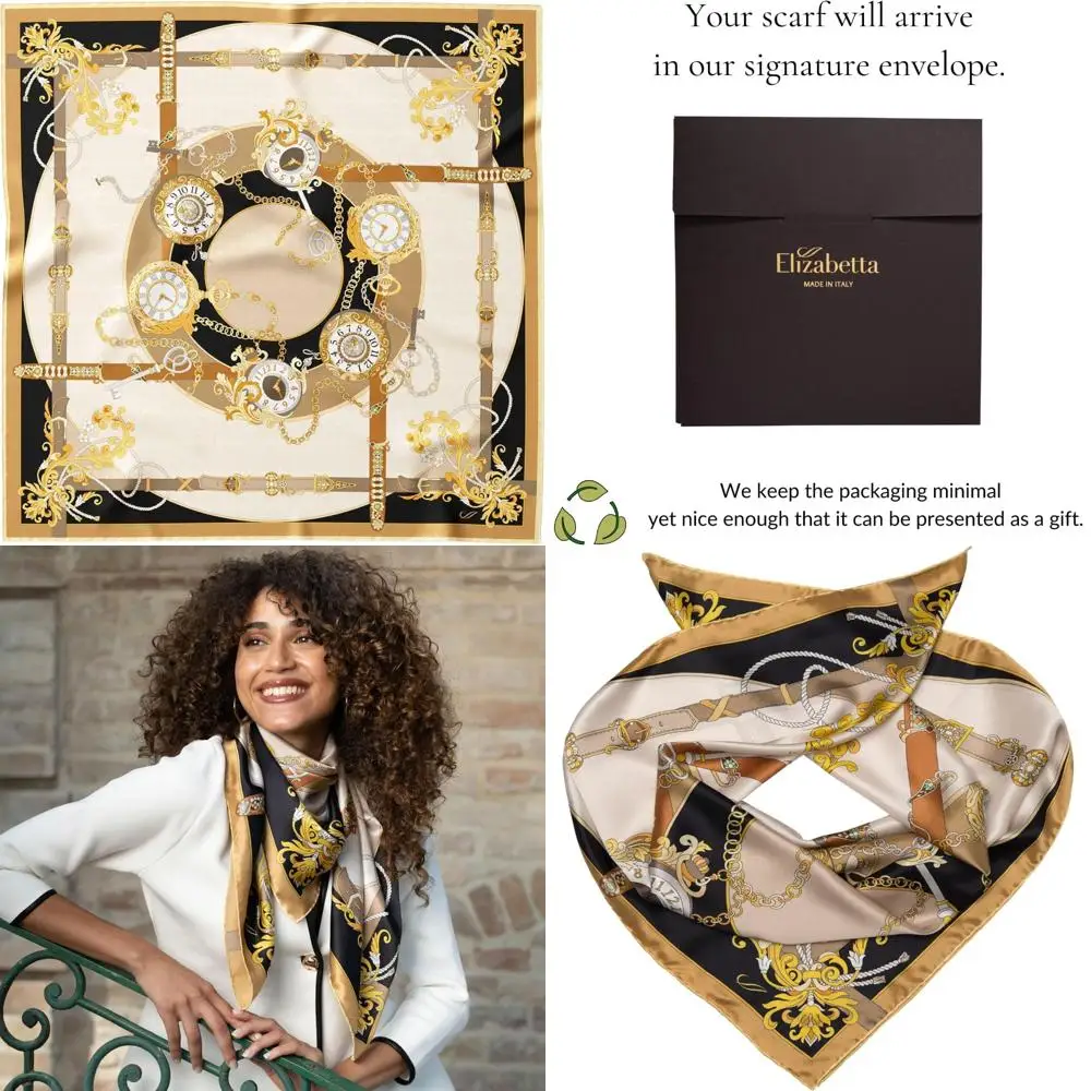 

100% Silk Italian Square Scarves - Women's 35cm Handmade in Italy Long Tail Keyword