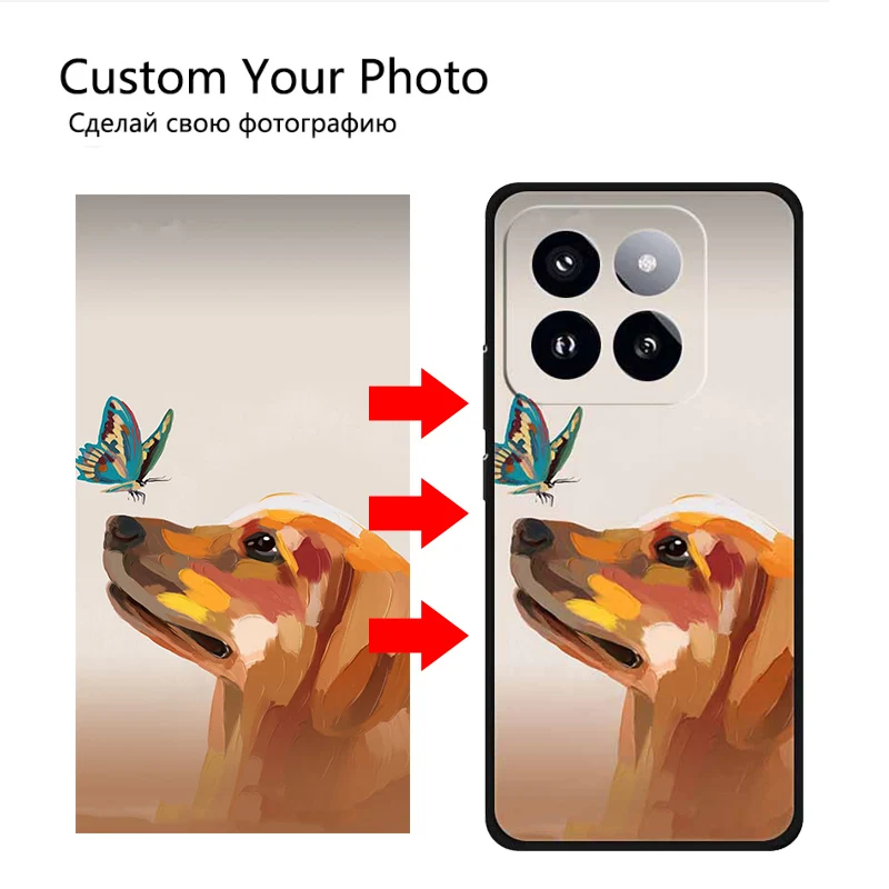 DIY Photo Customized Phone Cases For Xiaomi 14 Pro Redmi Note 13 Pro 5G Note13 4G Case Cover DIY Text Name Design Soft Silicone