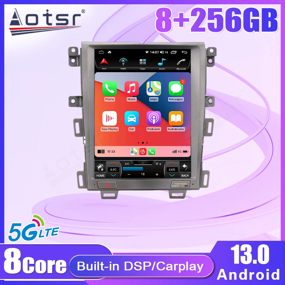 12.1“  Touch Screen For Toyota Prado 2002-2009 Carplay Stereo Radio Qualcomm Android 13 Auto Panorama