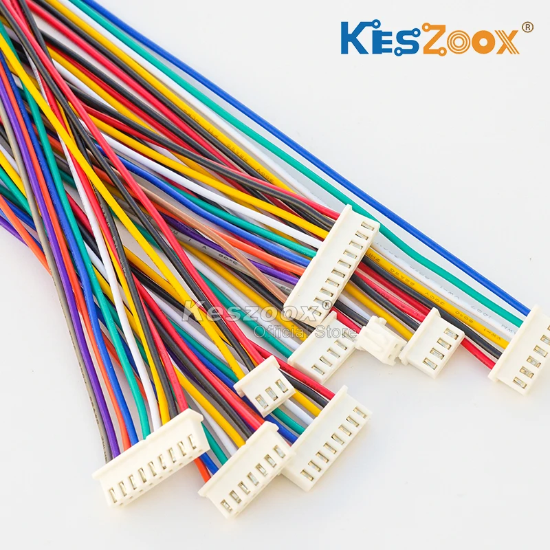 Keszoox JST XHP-2 Female Housing 2-10P Wire Cable Connector with 10-100cm Length 22AWG Wire SXH-001T-P0.6N【Support Customized】