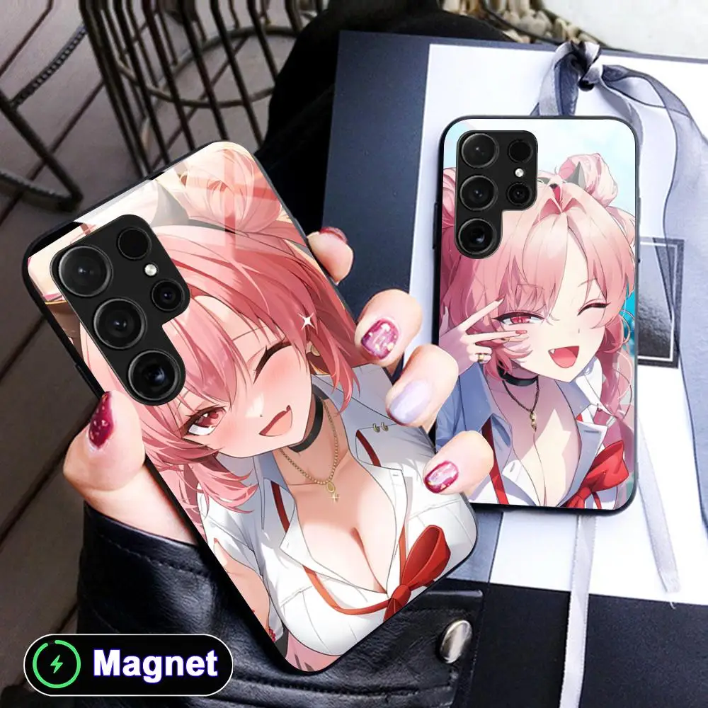 Blue Archive Kirara Phone Case for Samsung Galaxy S26 S25 S24 S23 S22 S21 S20 Note20 Plus FE Ultra Glass Magnet Cover