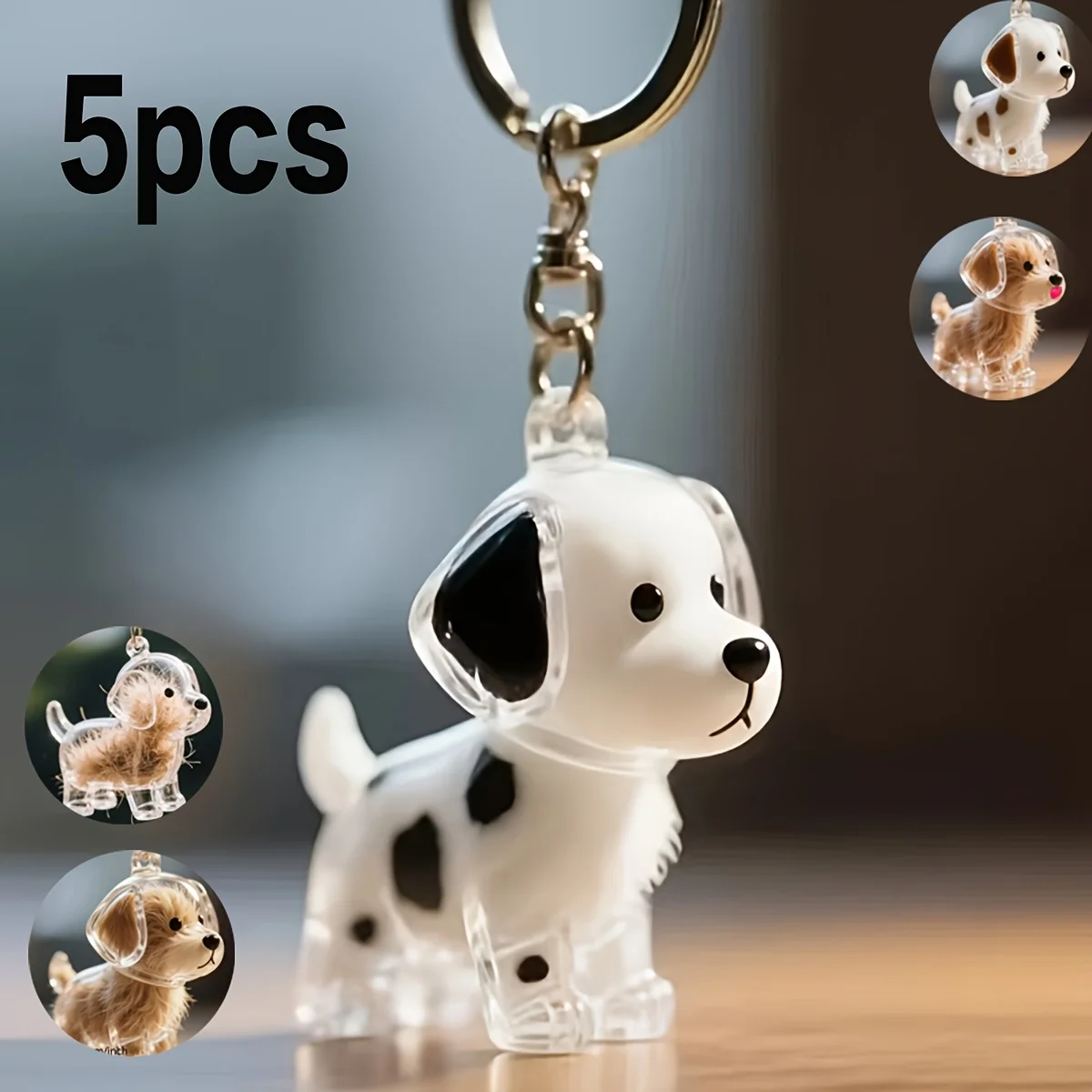 5Pcs Transparent Puppy Keychain, Storage Box for Puppy Hair, Keeps the Puppy's Hair as a Keepsake, Transparent Pet Hair Keychain, Portable Pet Hair Memorial Bottle, Pet Hair Memorial Collection Storage Box Keychain, Dog Memorial Capsule, Pet Hair Collection Bottle with Keychain