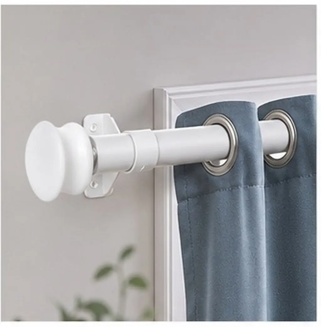 6Pcs Curtain Rod End Caps White Decorative Screw-on M5 Design for Drapery Closet Replacement Plastic Window Rod Stopper