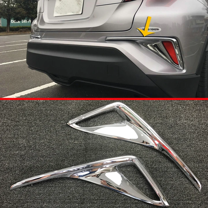 

ABS Chrome Rear Fog light lamp cover trim For Toyota C-HR CHR 2017 2018 2019 Car Accessories Stickers