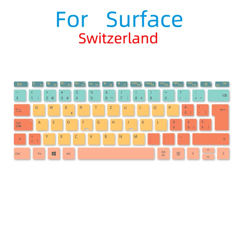 Swiss Suitable for Microsoft Surface Book Laptop Go 1/2/3 Pro 4/5/6/7/8/9/10/11 Computer Keyboard Sticker Button Sticker