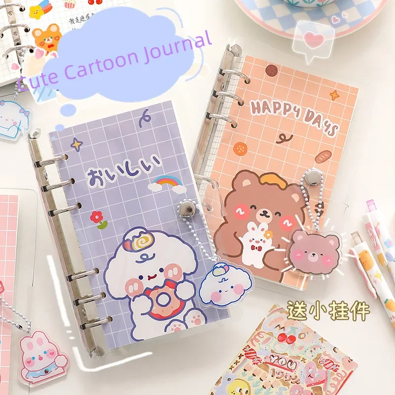 100sheet Cute Notebook Lovely Cartoon Bear Rabbit Puppy Cat Loose Lead Notepad Kawaii Scrapbooking Journal Student Supplies