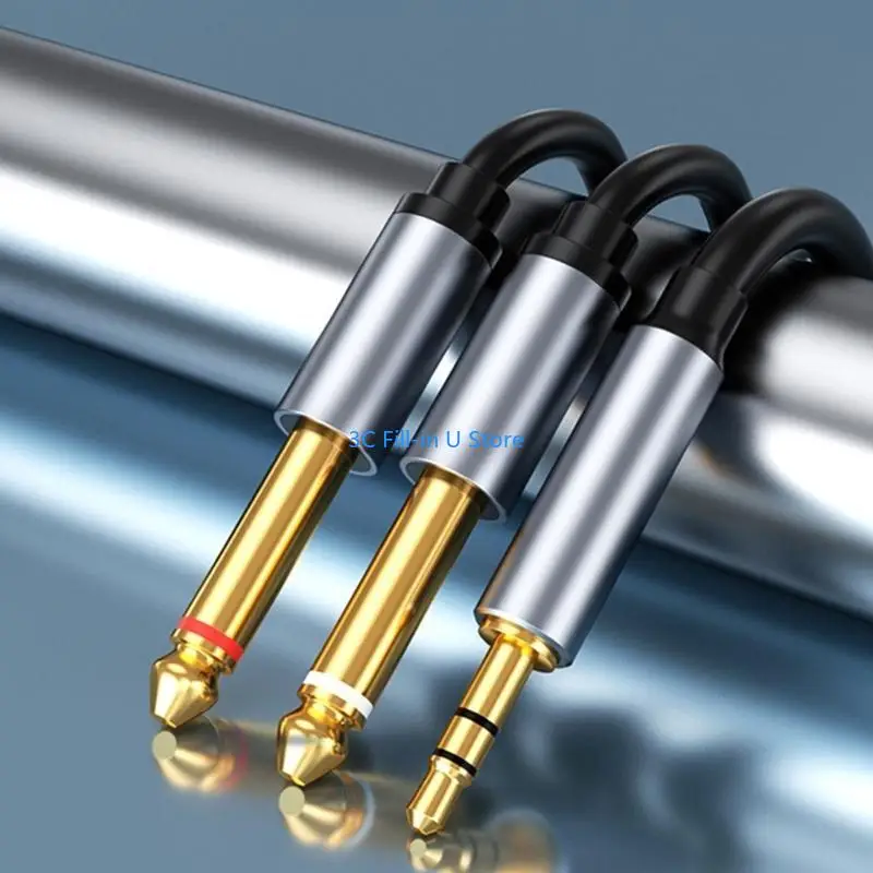 G8TA Aluminum Alloy 6.5mm to 3.5mm Cable Dual Channel Splitter Cord for Sound