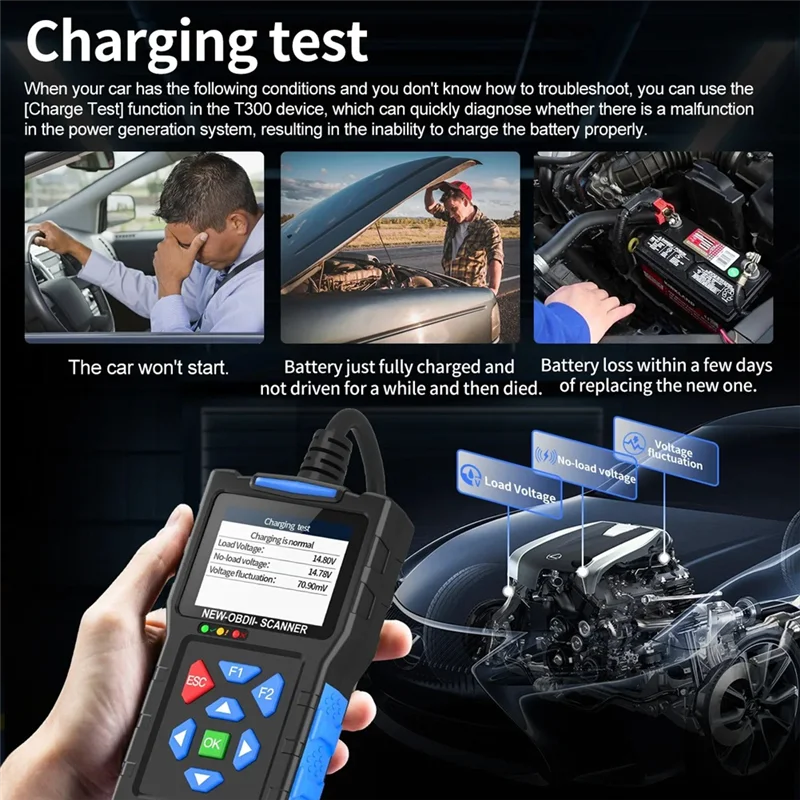 L60A T300 OBD2 Scanner Obd2 Car Tester With Reset Mode 6 Mode 8 And Read Function For All Cars