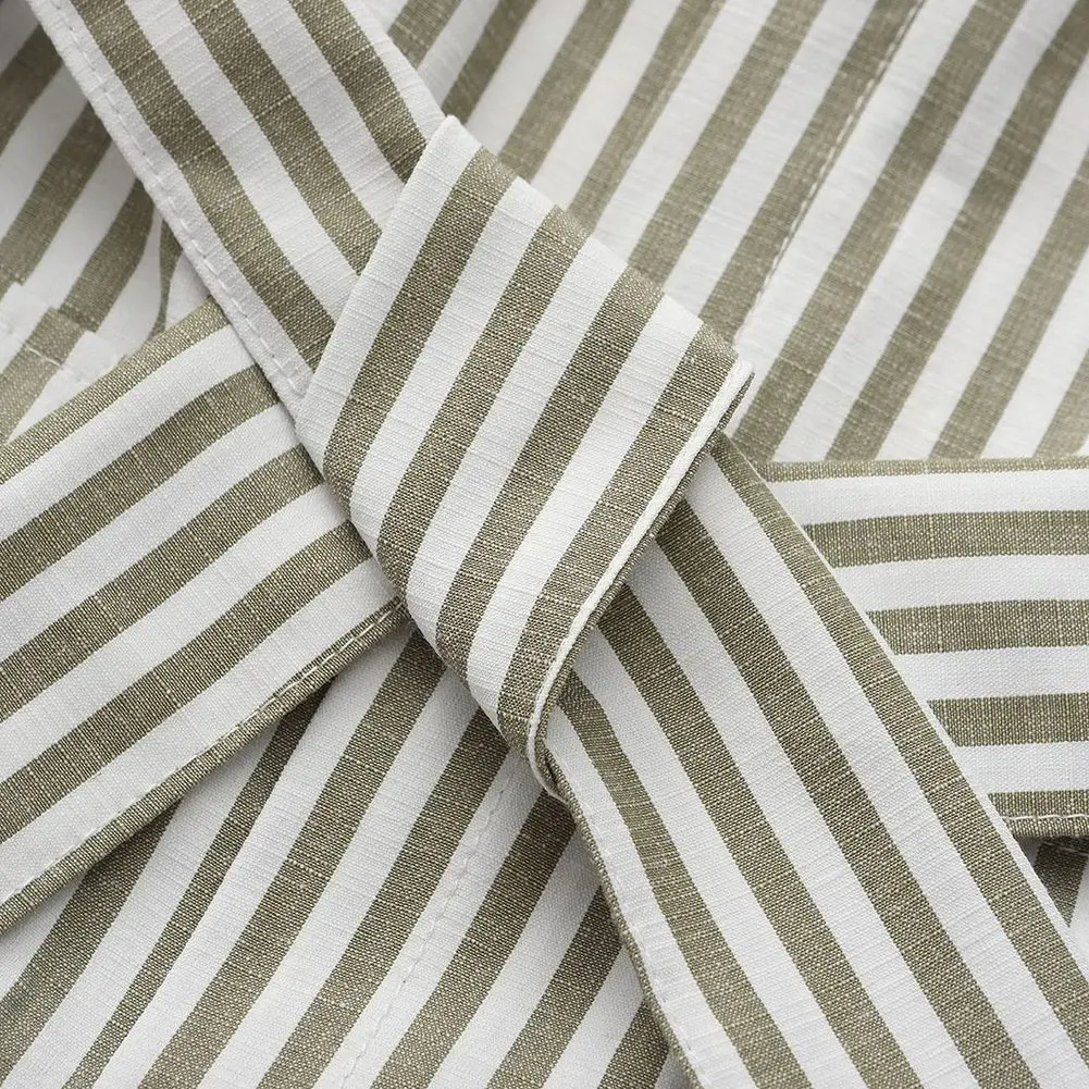 カジュアルなアウトドア活動 カーキ メンズ ストライプ カーディガン メンズ ストライプ 長袖 カーディガン わずかな伸縮性