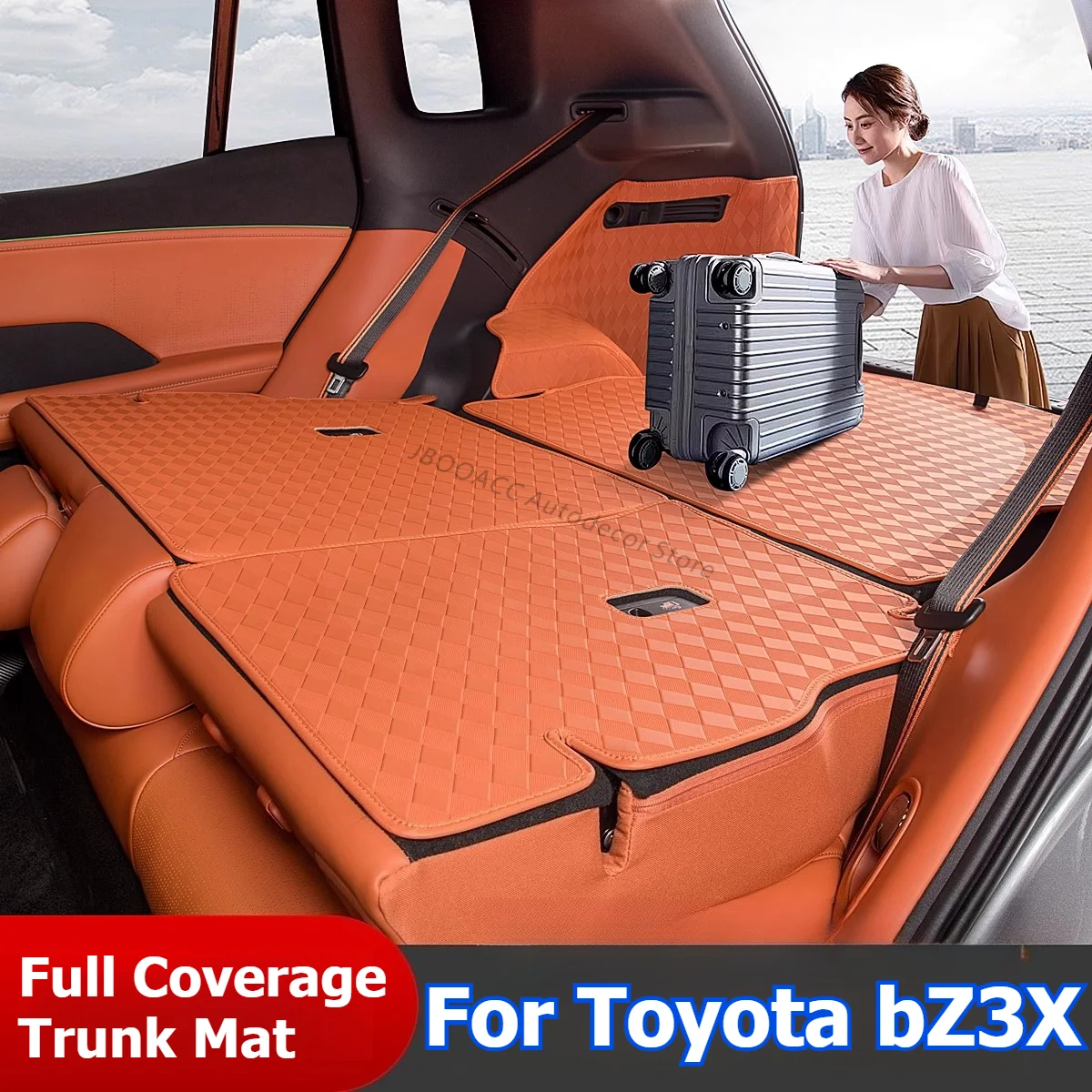

‌ Коврики в багажник автомобиля для Toyota bZ3X, прочный коврик для багажника из кожи наппа, коврик для багажника с полным покрытием, специальные ковры с окружностью, часть