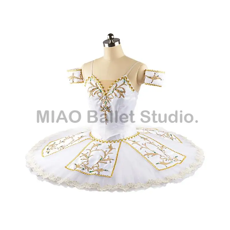 Split Paquita Wedding Scene classical Tutu Costume professional for women White Gold Platter Ballet Tutu Pancake adult0106