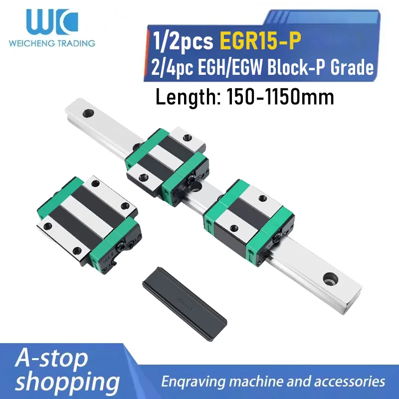 EGR15 P-Grade Low-Assembly Linear Guide Rail EGH15 EGW15 CA CC SA SC Slider 150-1150mm CNC High Precision Automation