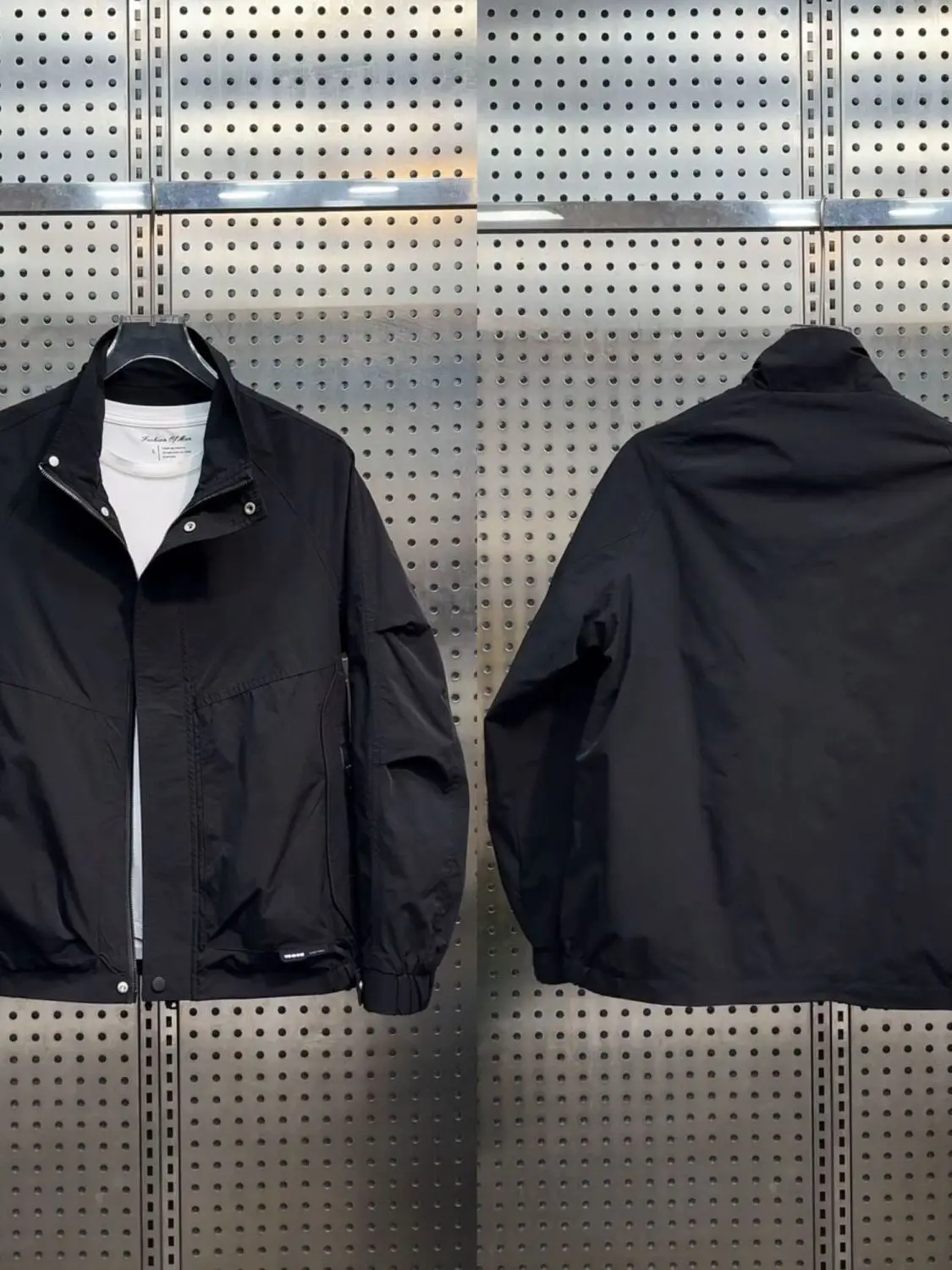 

Повседневная модная мужская куртка с воротником-стойкой, ветрозащитная весенне-осенняя ткань-стойка из полиэфирной ткани, молодежная молния...