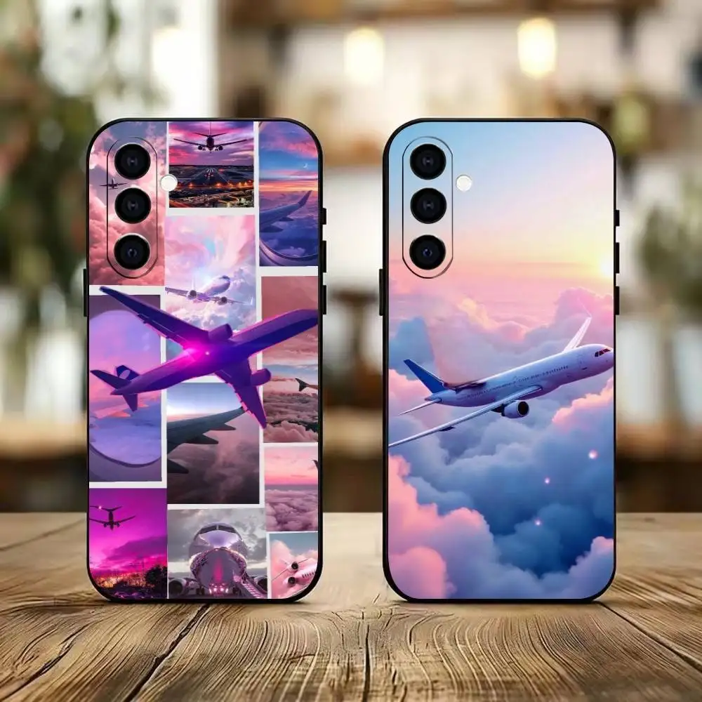 A-Airplane Plane  Phone Case For Samsung Galaxy A73,A72,A71,A70,A53,A52,A51,Soft Silicone Black Cover