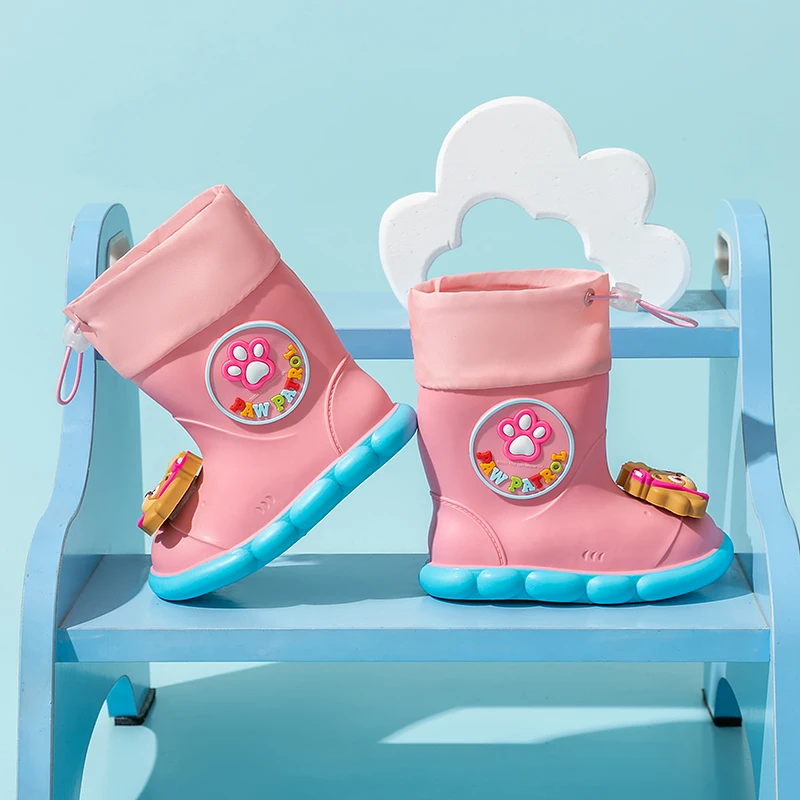 PAW PATROL Girls Boys Baby Kids Non-Slip Cute Comfy Outdoor Lightweight Stereoscopic Summer Cartoon Scuff Breathable Rain Boots