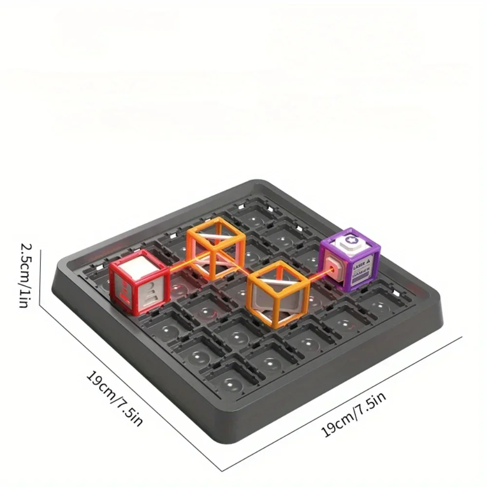 레이저 미로 논리적 사고 훈련 보드 게임 어린이를위한 교육 장난감 스태킹, 60 레벨 도전 레이저 미로 줄기 게임 완구