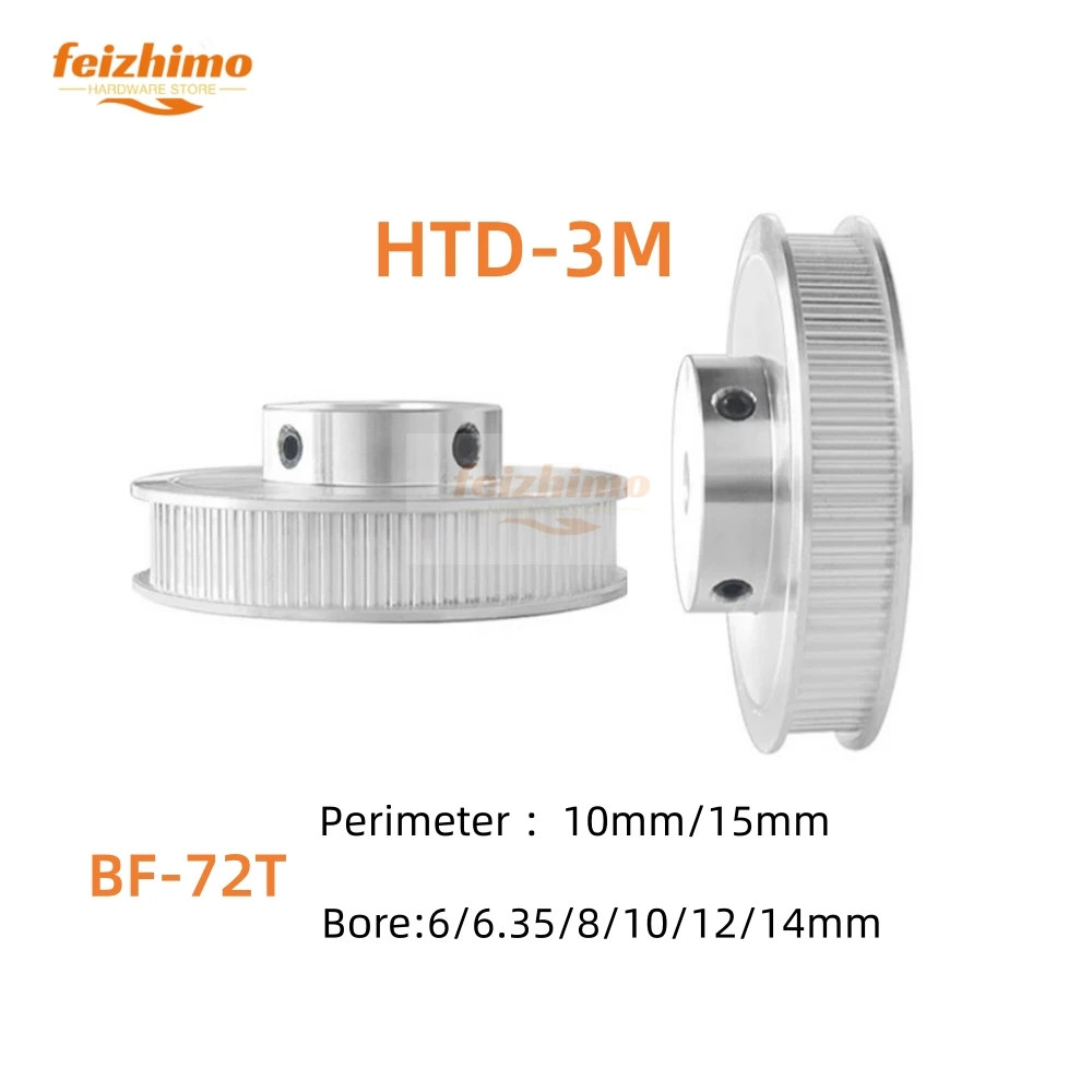 

FeiMo HTD3M синхронное колесо BF Тип 72 зубца с диафрагмой 6 мм, 6,35 мм, 8 мм, 10 мм, 12 мм, 14 мм Полоса пропускания 10 мм, 15 мм HTD3M