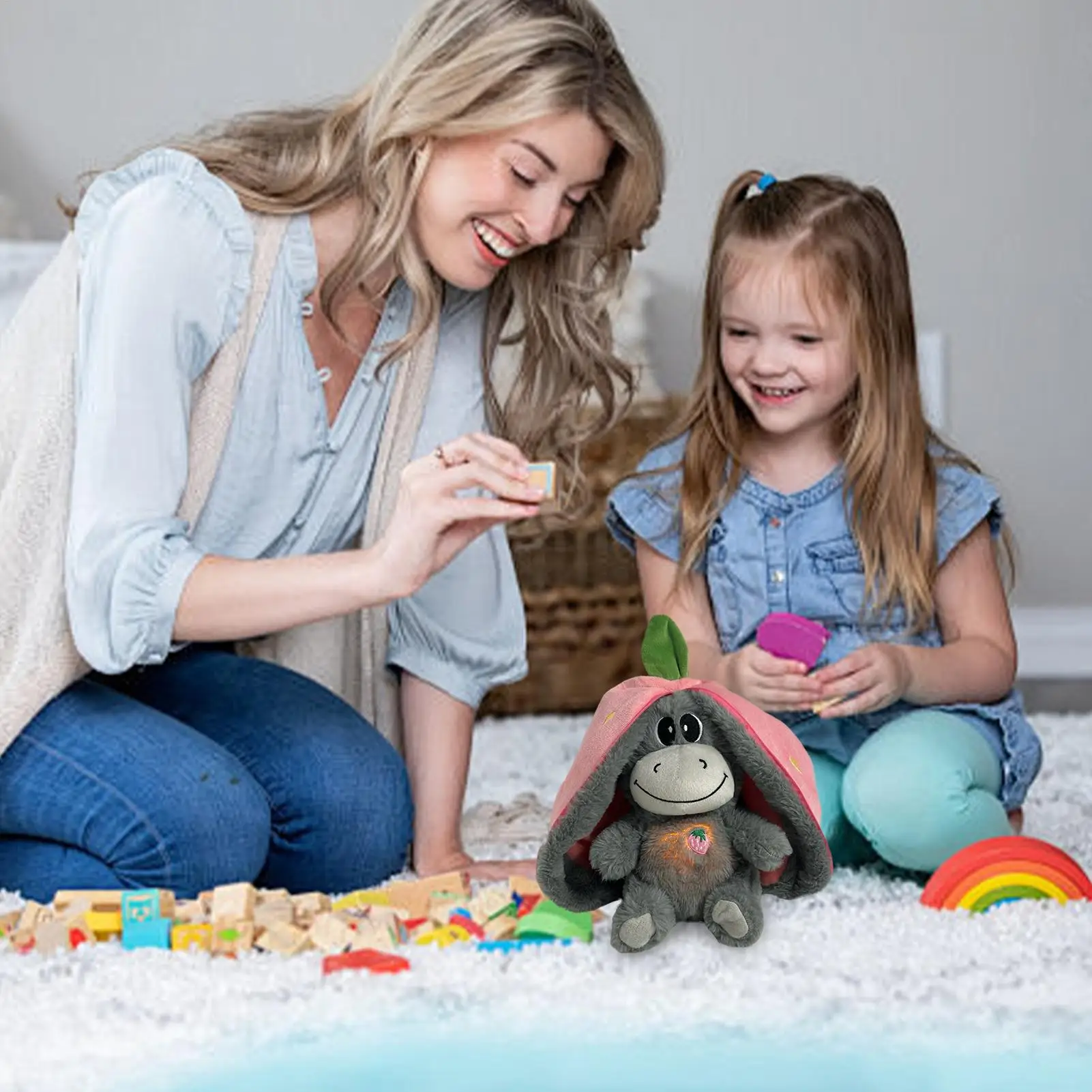 تنفس الحمير لعبة لطيف الحمير وسائد فخمة تهدئة تكبب الحيوان أفخم الكرتون الحيوان بلوشيز مع التنفس واقعية #1