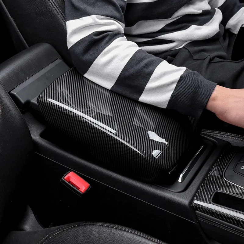 For Audi Q5 2021 2022 2023 2024 2025 2019 2020 Armrest Case Central Rest Box Carbon Fiber Sheath Shell Gear Cover Accessories