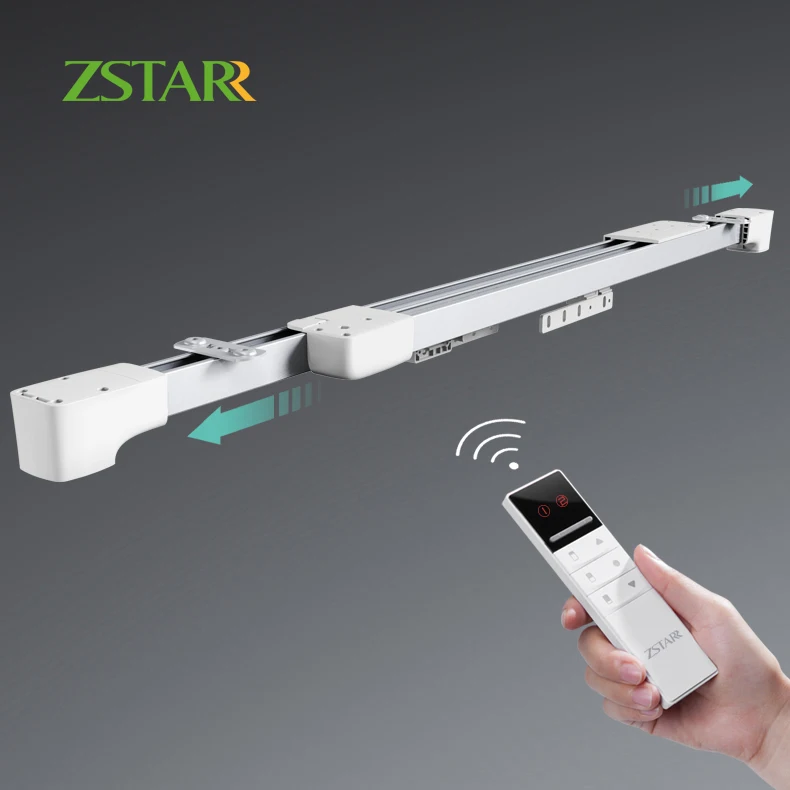 ZSTARR Supplier Wholesale Smart Motorized Adjustable Curtain Telescopic Rail Retractable Curtain Track