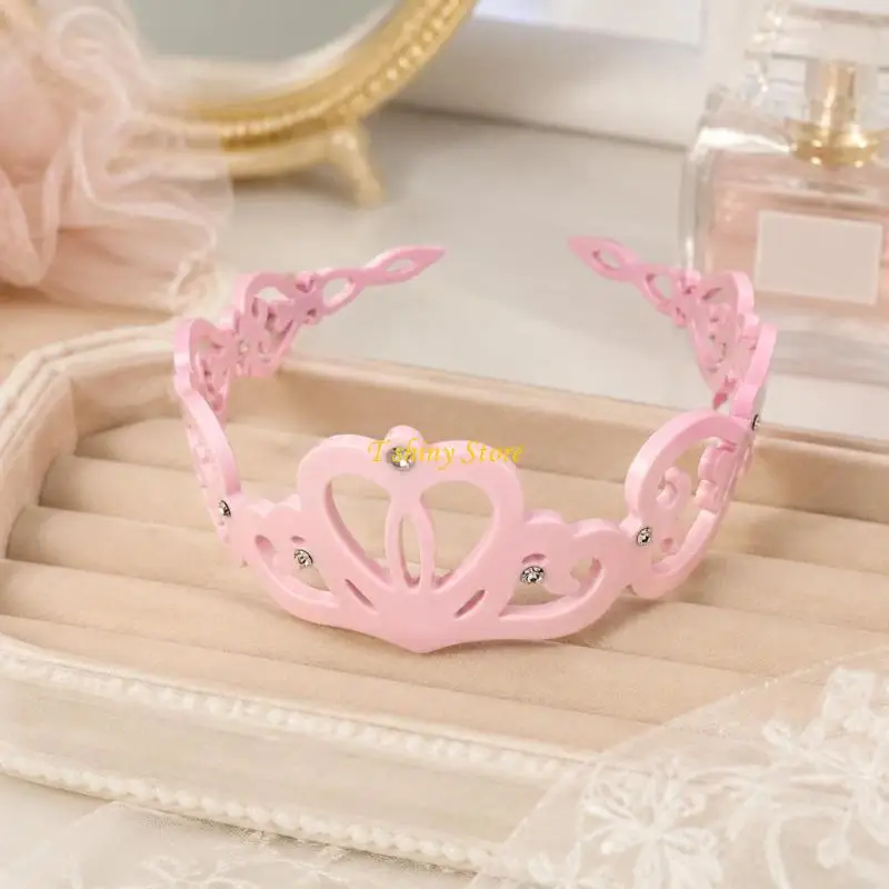 N58F Openwork Decorative Crown Headband with Cutout Pattern for Travel Photos, Holiday Dress-Up, and Birthday Party Hairstyles