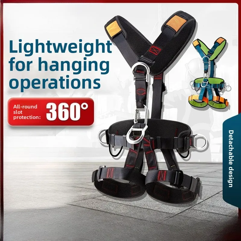 

High Altitude Work Safety Harness Full Body Five-point Safety Belt Rope Outdoor Climbing Training Construction Protect Equipment