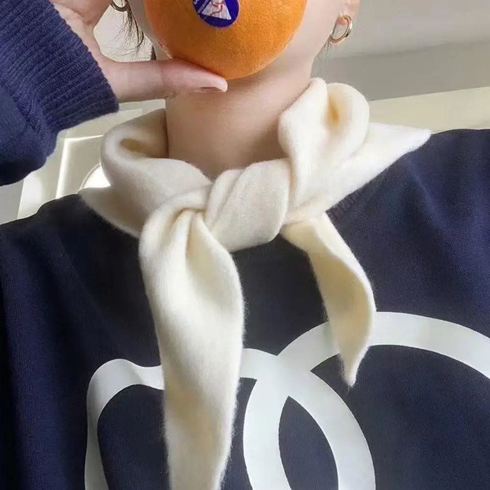 1pc Wol Koreaanse Stijl Gebreide Driehoekige Sjaal Vrouwen Winter Warme Hoofddoek Sjaal Multifunctionele Halsdoek Wrap Bandana
