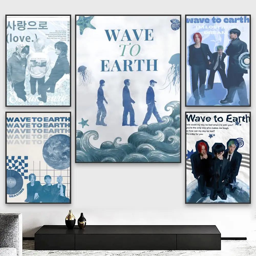 Korea Kpop Band W-Wave To Earth Poster Elegant And Affordable Wall Art Stickers For Dormitory Living Room And Bedroom Spaces - view 4