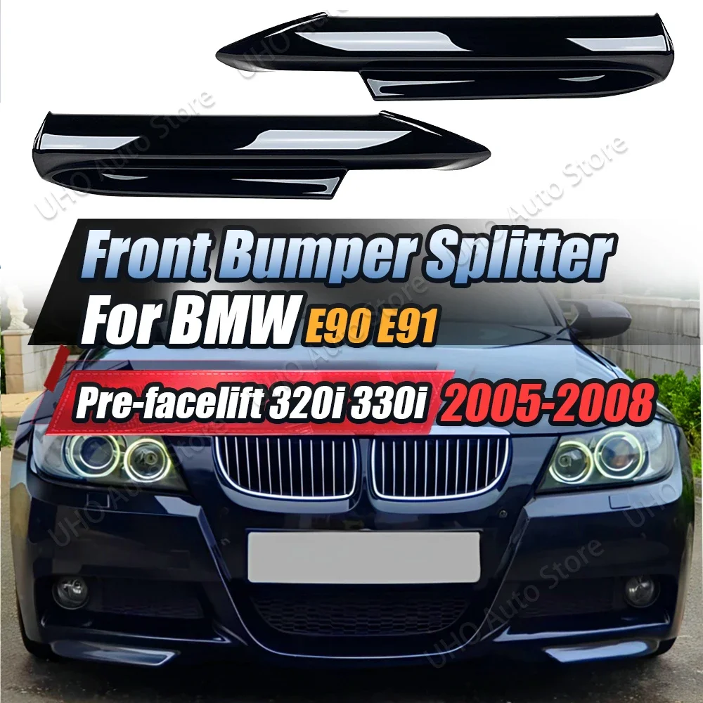 E90 E91 M-Tech Front Bumper Lip Body Kit Spoiler Splitter Bumper Canard Lip For BMW 3 Series M-Tech 320i 330i 2005-2008 Tuning