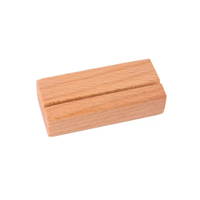 Soporte exhibición fotos con números madera, suministros para tarjetas visita nogal negro