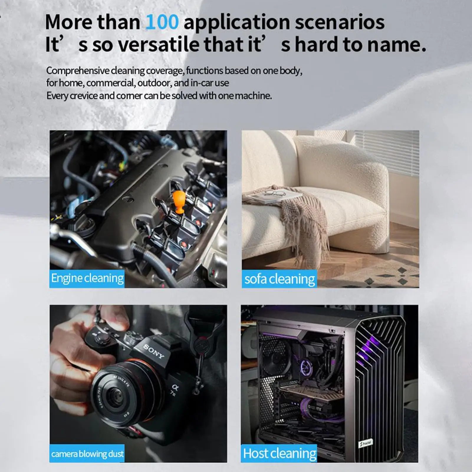 

Air Duster For Car Rechargeable Portable Detailing Supplies PC Cleaner Air Duster Car Snow Blower For Truck RV SUV Frost