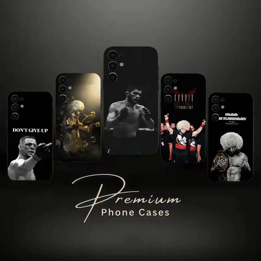 Khabib Nurmagomedov Fighting Legend  Phone Case Soft Black For Samsung S24,S21,S22,S20,S23,S30,Ultra,S20,Plus